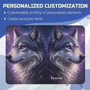 Personalized Galaxy Wolf Passport Holder: Cosmic Purple Travel Cover