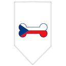 Pet and Dog Bandana Screen Printed, "Bone Shaped Czech Republic Flag"
