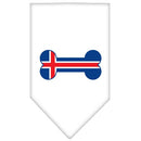 Pet and Dog Bandana Screen Printed, "Bone Shaped Iceland Flag"
