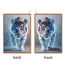 Personalized Blue Tiger Notebook: A5 Jungle Cat Journal for Writing, Keepsake Diary, Name Gift