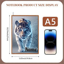 Personalized Blue Tiger Notebook: A5 Jungle Cat Journal for Writing, Keepsake Diary, Name Gift