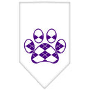 Pet and Dog Bandana Screen Printed, "Purple Argyle Paw"