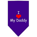 Pet and Dog Bandana Screen Printed, "I Love My Daddy"