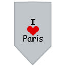 Pet and Dog Bandana Screen Printed, "I Love Paris"