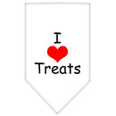 Pet and Dog Bandana Screen Printed, "I Love Treats"