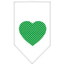 Pet and Dog Bandana Screen Printed, "Green Swiss Dot Heart"