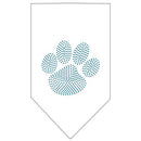 Pet and Dog Bandana Rhinestone, "Paw Blue"