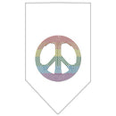 Pet and Dog Bandana Rhinestone, "Rainbow Peace Sign"