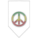 Pet and Dog Bandana Rhinestone, "Rasta Peace Sign"