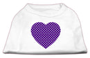 Pet Dog & Cat Shirt Screen Printed, "Swiss Dots Purple Heart"