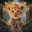 Customizable Lion King Baby Blanket: Simba Cub Keepsake Throw, Flannel Fleece Name Gift