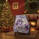 Personalized Purple Unicorn Blanket | Custom Name | Starry Cloud Flannel Fleece Throw Gift
