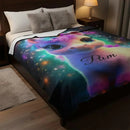 Personalized Cosmic Unicorn Blanket - Magical Galaxy Flannel Fleece Throw Super Soft Custom Name Gift