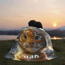 Personalized Baby Tiger Blanket - Soft Microfiber Jungle Throw Custom Name Gift