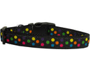 Pet Dog & Cat Nylon Collar or Leash, "Black Multi Dot"