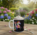 Personalized Unicorn Magic Mug - Name Design - Hot Chocolate, Coffee, Tea Cup - Black & Pink Gift
