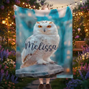 Personalized Wizard Owl Blanket β Magical Flannel Fleece Throw, Name Gift