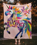 Personalized Unicorn Blanket: Vibrant Fantasy Flannel Fleece Throw, Pink and Super Soft