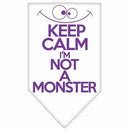 Pet and Dog Bandana Screen Printed, "Keep Calm, I'm Not A Monster"