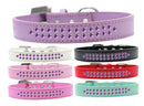 Dog, Puppy & Pet Fashion Collar, "Two Row Purple Crystal Rimsets"