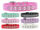 Dog, Puppy & Pet Fashion Collar, "Two Row Pearl And Clear Crystal Rimsets"