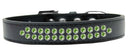 Dog, Puppy & Pet Fashion  Collar, "Two Row Lime Green Crystal Rimsets"