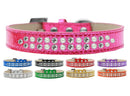 Dog, Puppy & Pet Ice Cream Collar, "Two Row Pearl and Clear Crystal Rimsets"