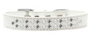 Dog, Puppy & Pet Fashion Collar, "Two Row Pearl And Clear Crystal Rimsets"