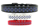 Dog, Puppy & Pet Fashion Collar, "Blue Crystal Rimsets Sprinkles"