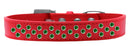 Dog, Puppy & Pet Fashion Collar, "Emerald Green Crystal Sprinkles"