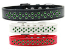 Dog, Puppy & Pet Fashion Collar, "Emerald Green Crystal Sprinkles"