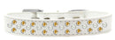 Dog, Puppy & Pet Fashion Collar, "Pearl and Yellow Crystal Rimsets Sprinkles"