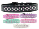 Dog, Puppy & Pet Fashion Collar, "Pearl and Light Pink Crystal Rimsets Sprinkles"