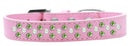 Dog, Puppy & Pet Fashion Collar, "Pearl and Lime Green Crystal Rimsets Sprinkles"