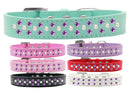 Dog, Puppy & Pet Fashion Collar, "Pearl and Purple Crystal Rimsets Sprinkles"