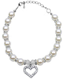 Heart & Pearl Crystal Dog, Cat and Pet Necklaces