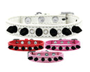 Pet and Dog Spike Collar, "Clear Crystals & Black Spikes”