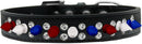 Pet and Dog Spike Collar, "Double Crystal & Red, White and Blue Spikes"