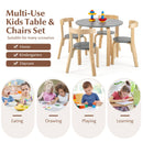 5-Piece Kids Wooden Curved Back Activity Table and Chair Set with