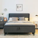 Full/Queen Size Upholstered Platform Bed Frame with Storage Ottoman