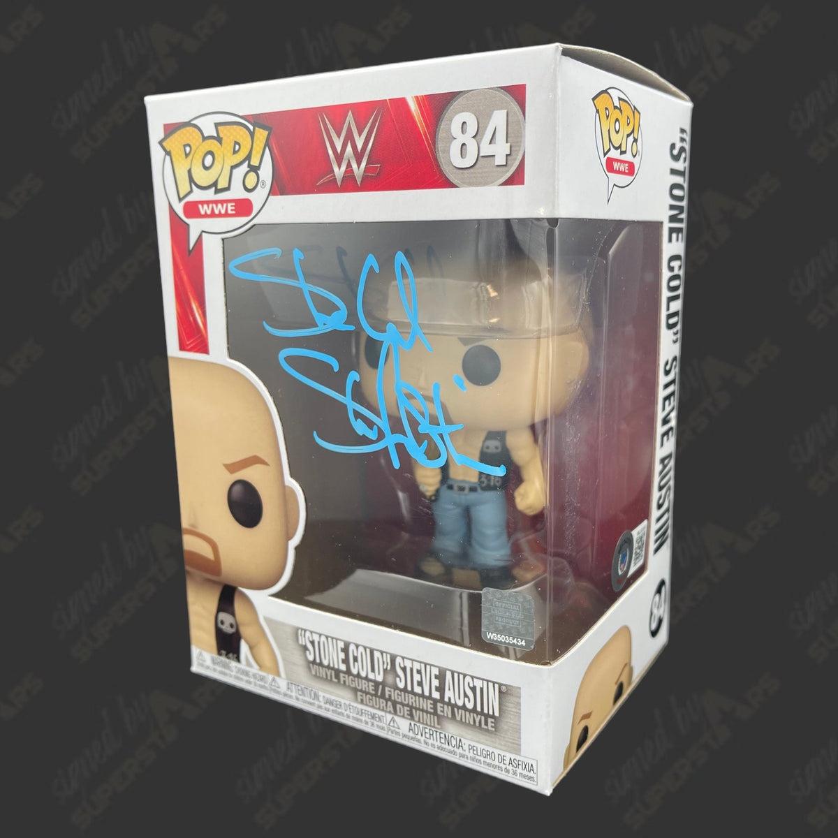 Stone Cold Steve Austin signed WWE Funko POP Figure #84 (w
