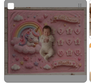 Pink Unicorn Baby Milestone Blanket | Little Dreamer Sleeping Unicorn on Rainbow Cloud | Month Numbers 1–12 | Monthly Photoshoot Prop for Baby Girls