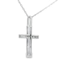.07ct Diamond Cross Religious Pendant 10KT White Gold