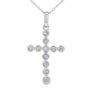 .20ct Diamond Cross Religious Pendant 14KT White Gold