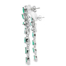 2.02ct Emerald Zircon Dangle Earrings Sterling Silver