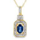 Sapphire Diamond Fashion Pendants 10KT Yellow Gold