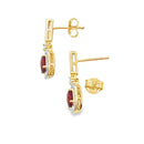 1.20ct Garnet Diamond Dangle Earrings 10KT Yellow Gold