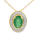 .46ct Emerald Diamond Fashion Pendants 10KT Yellow Gold