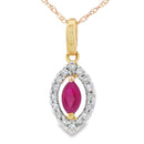 .26ct Ruby Diamond Fashion Pendants 10KT Yellow Gold