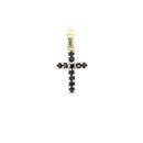 .21ct Sapphire Cross Religious Pendant 10KT Yellow Gold